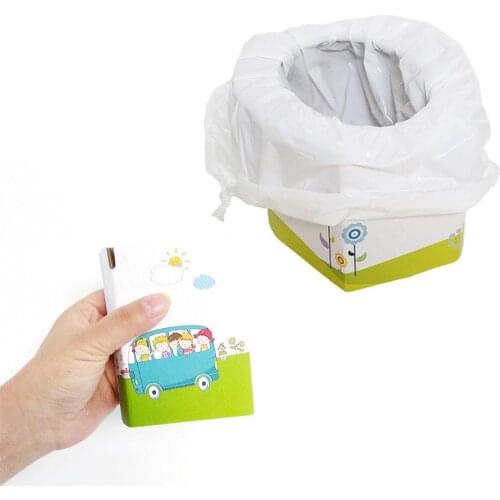 Portable Travel Urine Bag Emergency Mobile Mini Toilet Folding Potty Seat For Baby Training Toilet Pot Urinal With 5 Plastic Bag