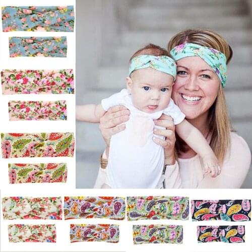 Mother&Child Headbands Suit Women Bohemian Parent-Child Rabbit Ears Bandanas Baby Cotton Hairbands Headwear Fast Free Shipping