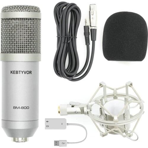 Professional BM-800 Studio Microphone Vocal Recording KTV Karaoke Mic with Shock Mount for Computer Radio Braodcasting Singing