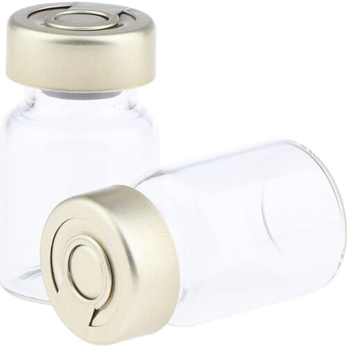 40 Count 5ml/10ml Empty Sealed Sterile Serum Clear Glass Vials Bulk with Aluminum Septa Seals Injection Vials