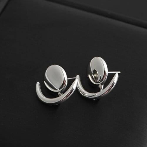 CHUNSHI EMO Fashion Contracted Moon Smooth Studs Natural Style Star Back Hanging Color Preserving Studs Earrings Spot Wholesale