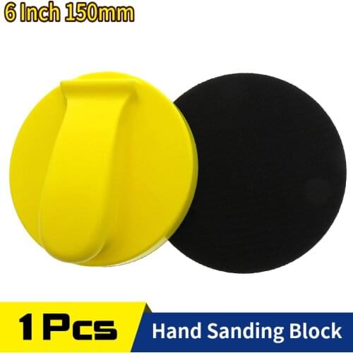 6 Inch 150MM Hand Sanding Block PU Foam Hand Pad Sanding Pad Abrasive Tools for Hook and Loop Sanding Disc