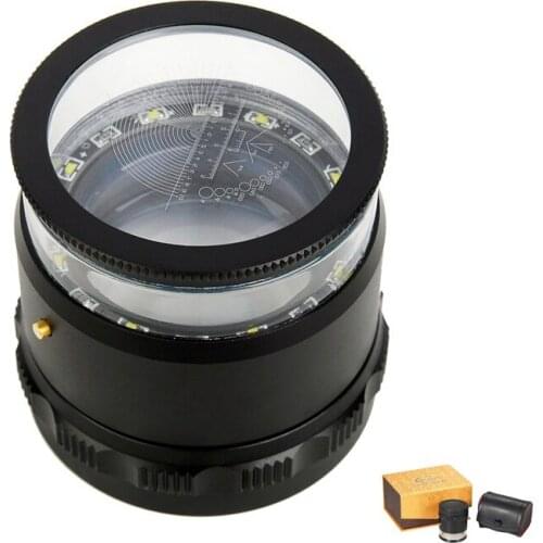 10X Illuminated Focus Adjustable Cylindrical Magnifying Glass Measuring Magnifying Loupe with Multi Scale Precision Calibration