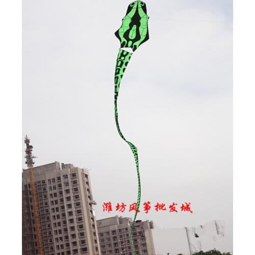 Large green boa constrictor kite snake cometas chinas flying dragon windsock kiting 3d rainbow flying toys animal kiteserpent