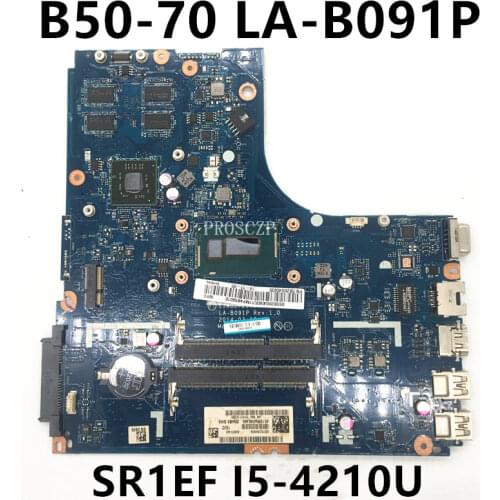 Free shipping For B50-70 Laptop motherboard ZIWB2/ZIWB3/ZIWE1 LA-B091P W/ I5-4210U CPU 100% working well