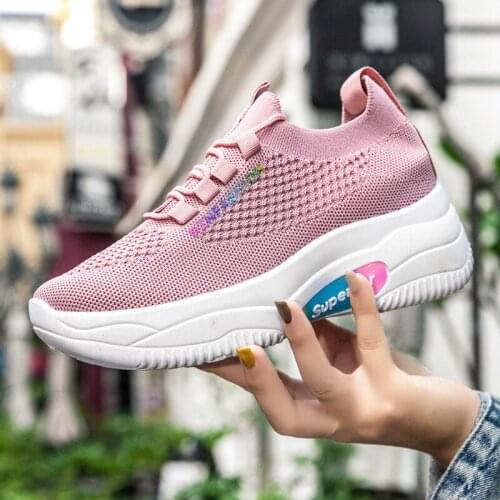 Women Footwear 2021 Women Breathable Casual Shoes Running Women Shoes Comfortable Non-slip Front Lacing Mesh Cloth Shoes 28