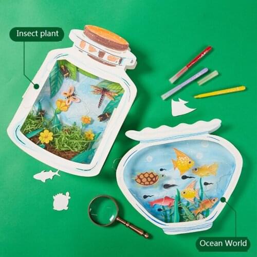 1Pcs Educational Handmade DIY World Craft Toys, Fish Insect Drawing Coloring Craft Kit for Kids Toddler