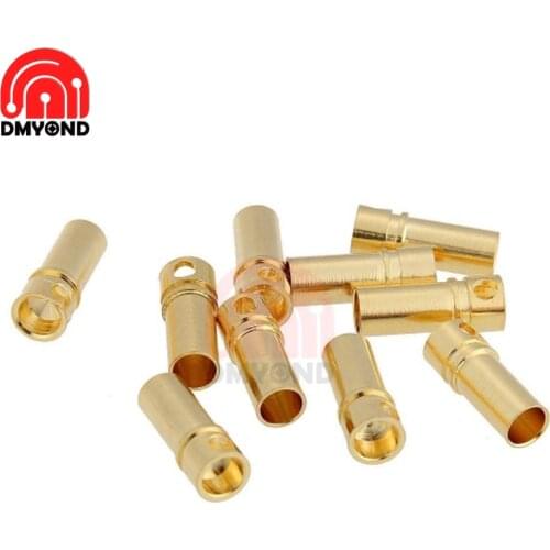 10pcs/lot 3.5mm Gold Copper Male Female Bullet Banana Connector Plug For ESC Battery Motor