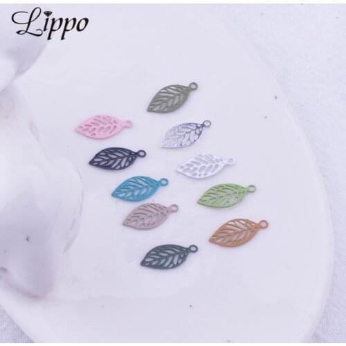 100pcs AC5121 5*11mm Small Leaves Jewelry Charms Jewelry Earring Components