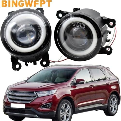 2X Superior Quality LED Lamp Fog Light + Angel Eye DRL Daytime Running Light 12V H11 fog Lights For Ford Edge 2015 2016 2017