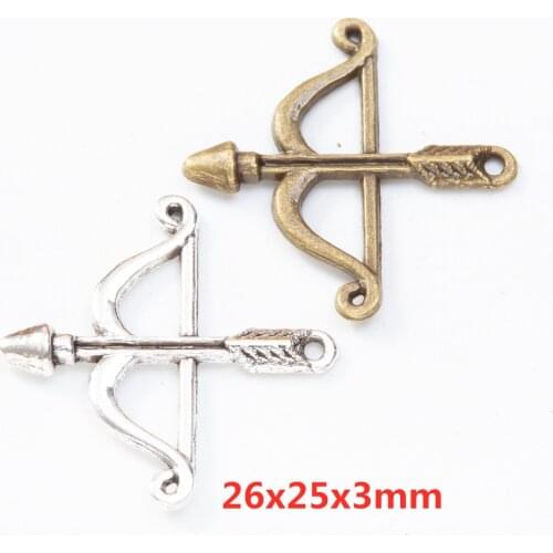30pieces Handmade Jewelry Accessories Craft Arrow Connector Charms Antique Silver Color 8338