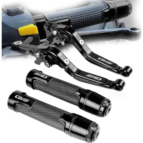 CNC Motorcycle Accessories AluminumFolding Brakes Clutch Levers Handle Grips End FOR HONDA CB400F 1989 1990 1991 CB400-F CB 400