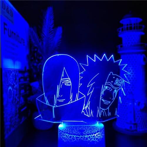 Naruto 3D Night Light Pain Jiraiya Anime Figure Lampara Manga Kids Bedroom Decoration Lighting Bandai Decor Lights Home Lampe