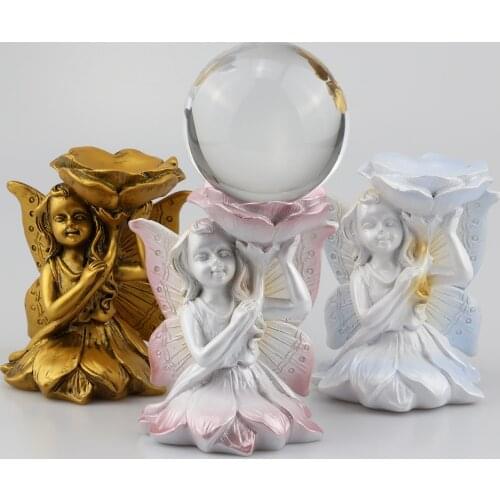 Butterfly Fairy Figurine Display Stand for Crystal Glass Lens Ball Photography Lensball Base Sphere Egg Globe Holder Home Decor