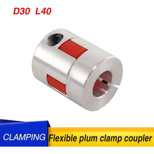 Free shipping Flexible plum clamp coupler D30 L40 shaft size 6.35/7/8/10/12/12.7/14/15/16mm CNC Jaw shaft coupling