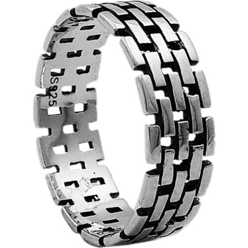 BOCAI New Real 100% s925 sterling silver jewelry Man ring, retro, fashionable and novel rectangular personality ring for men