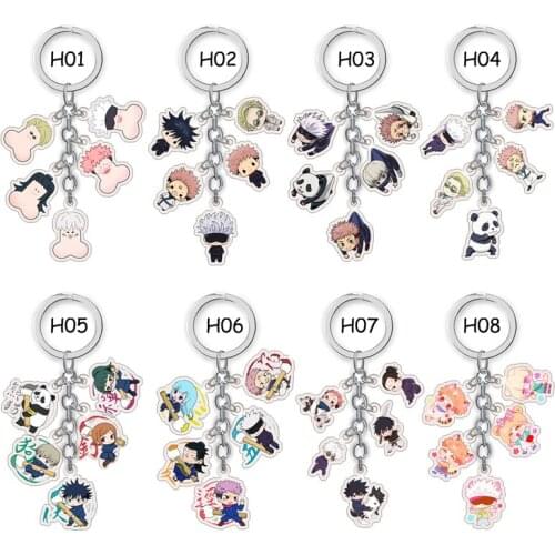 Jujutsu Kaisen Keychains Anime Cosplay Yuji Itadori Satoru Fushiguro Megumi Funny Keyrings