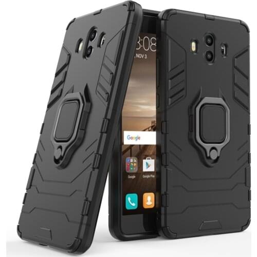 For Huawei Mate 10 Case Cover Silicone TPU and Hard PC Ultra Luxury Armor Metal Ring Holder Case for Huawei Mate 10