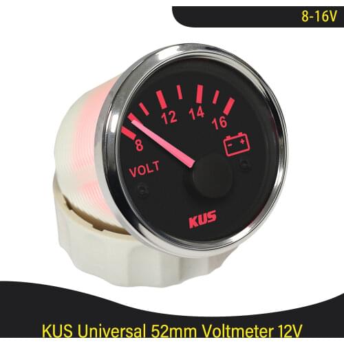 KUS 2" Marine Auto Digital Voltage Gauge 9-32V Boat Car Truck RV Voltmeter Volt Gauge Red and Yellow available Backlight