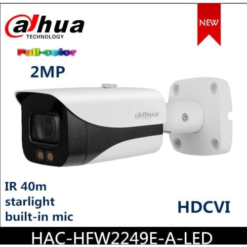 Dahua 2MP HDCVI Camera Full-color Starlight HDCVI Bullet Camera CCTV Camera HAC-HFW2249E-A-LED