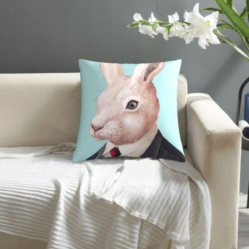 Mr Rabbit pattern print Cushion Cover Decorative Pillowcase Chair Seat Square Car Pillow Cover Home Living Textile