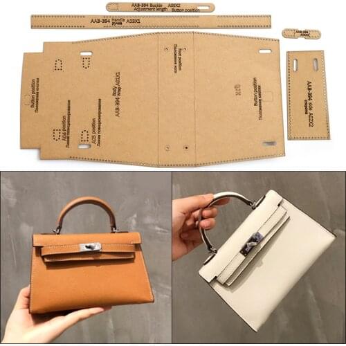 Womens Small Handbag Making Kraft Paper Template DIY Leather Bag Design Mould Sewing Drawing Stencil