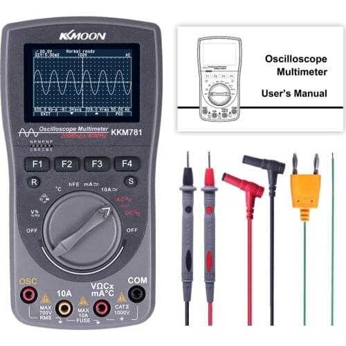 2-in-1 Intelligent Digital 6000 Counts True RMS Multimeter Professional 40MHz 200Msps/S Oscilloscope DMM AC/DC Frequency Meter
