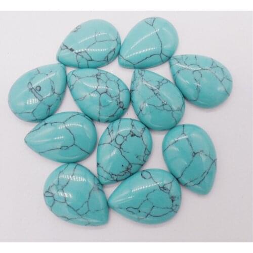 100Pcs 25x18x6mm Green Turquoise Teardrop Cab Cabochon For DIY Jewelry Making Necklace Accessories Gift