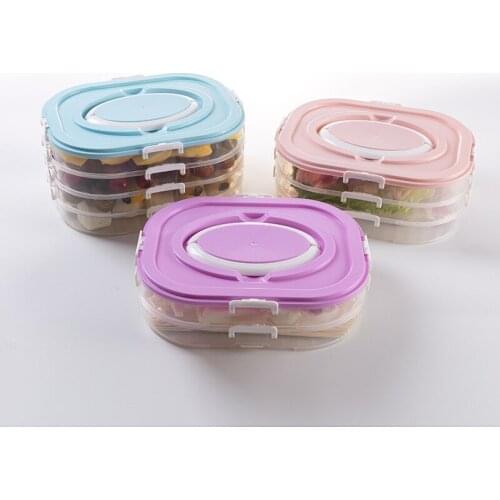 Storage Box Salad Bowl Salad Bowl Fruteira Multi-layer Food Grade PP Portable Refrigerator Box Take-away Dinner Food Container