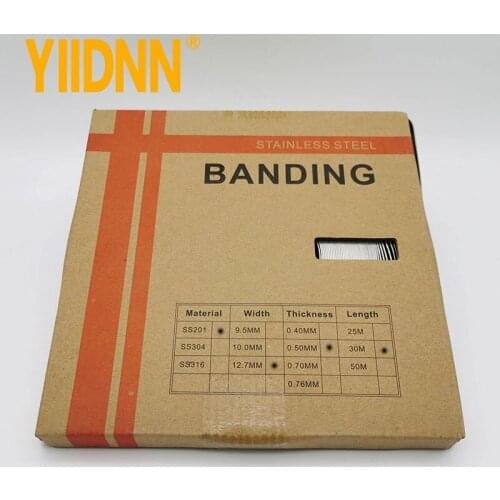 1/2" Width 201 Stainless Steel Banding Strapping Band Strap Tools for Strapping 0.02" Thick Coil, 100 Feet Roll 12.7mm*0.5mm*30m