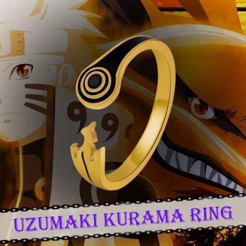 Anime 925 Sterling Silver Jewelry Uzumaki Kurama Nine Tail Fox Adjustable Ring For Men Finger Rings Cosplay Accessory Male Gifts