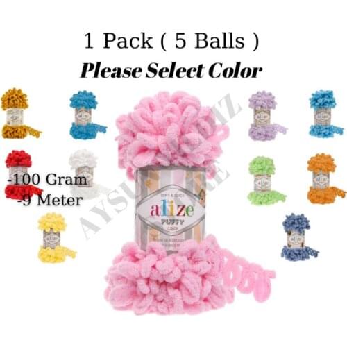Thread 1 Pack ( 5 Balls ) Alize Puffy Hand Knitting Yarn Crochet Tool Kit