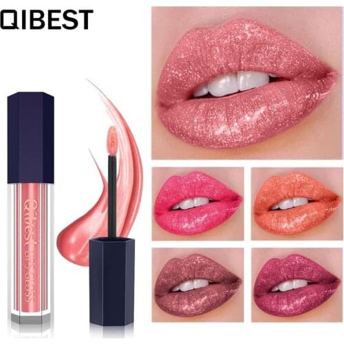 New 12 Color Diamond Glitter Lipstick Sexy Lips Makeup Shimmer Metallic Liquid Lipstick Easy To Color Lasting Shining Lip Gloss