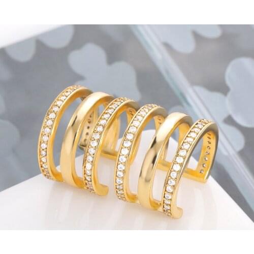 New Punk Ear Cuff Bohemia Stackable C Shaped CZ Rhinestone Small Earcuffs Clip Earrings for Women Wedding Jewelry 2021 Trend