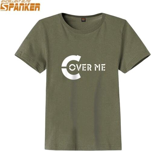 EXCELLENT ELITE SPANKER Tactical Crewneck T-Shirt Outdoor Sport Cover Me Word Shirt Graphic Short Sleeve Cotton