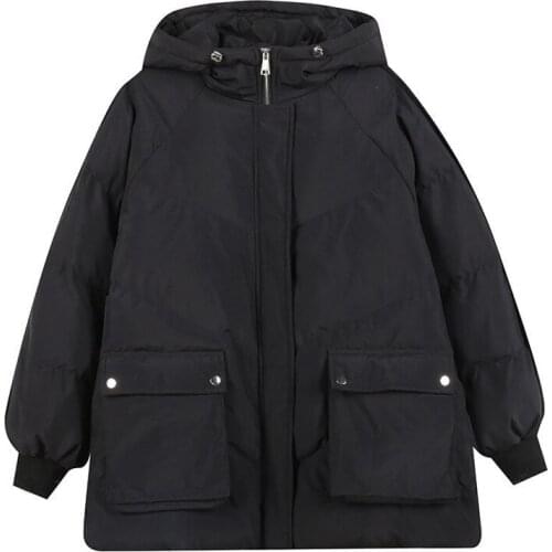 Fashion New Autumn Winter Casual Cotton Thick Coat Women Loose Korean Hooded Female Oversize Loose Warm Ladies Parkas Jacket