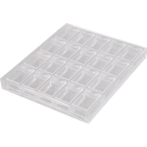 Adjustable 20-compartment Slot Plastic Crafts Storage Boxes Jewelry Tools Containers Removable Separator with Cover, Clear