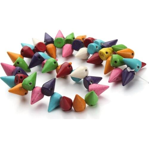 Approx.51pcs/pack Mixed Color Bulk Stone Rivet Beads 10*15mm for DIY Punk Bracelet Necklace Jewelry Findings F1368
