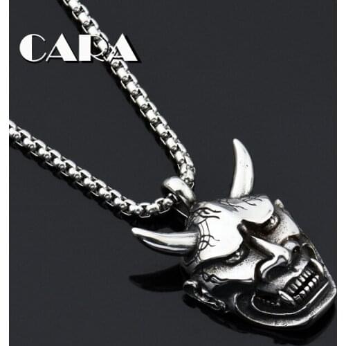 Arrival 316L stainless steel horned devil pendant necklace mens and women good quality hip hop punk necklace jewelry CAGF0445