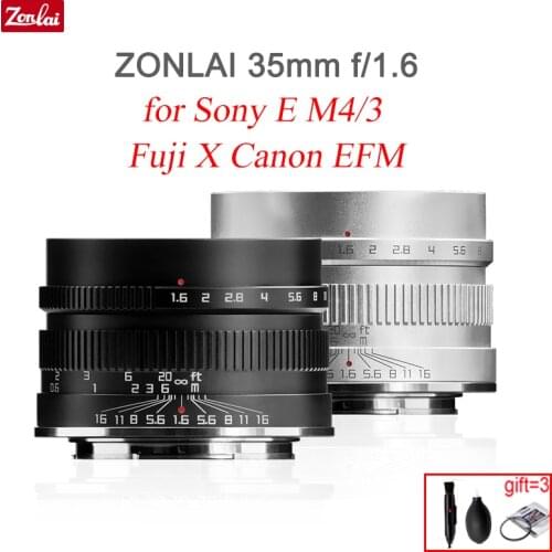 Zonlai 35mm F1.6 Manual Prime Lens for Fuji X Sony E-mount Micro 4/3 M4/3 Canon EFM a6400 X-T4 X-E3 X-A2 Mirrorless Camera