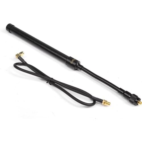 SMA-F to SMA Right-Angle Adapter Cable + AT-33 400-470MHz 3.2/5.5dB Gain 50 Ohms Antenna