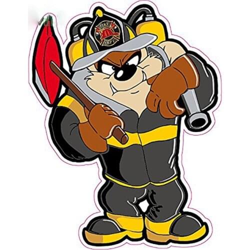 Cartoon Funny FireFighter Decal Car Styling Decoration Door Body Window Vinyl Stickers Colorful Funny Auto Sticker Kk13*10cm