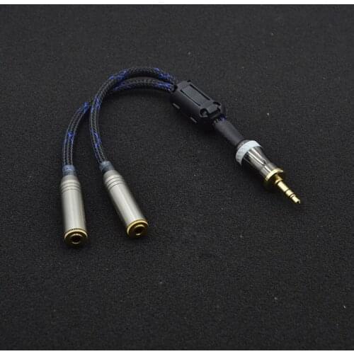HiFi 3.5mm Male To Dual 3.5mm Female / 4N-OFC Canare Audio Share Splitter Cable Magnetic Ring For PC MP3 Headpone Speaker TV