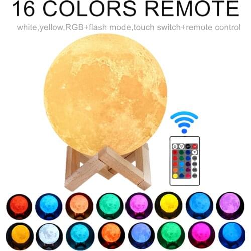 LED Night Lights Moon Lamp 3D Print Moonlight Timeable Dimmable Rechargeable Bedside Table Desk Lamp Childrens Leds Night Light