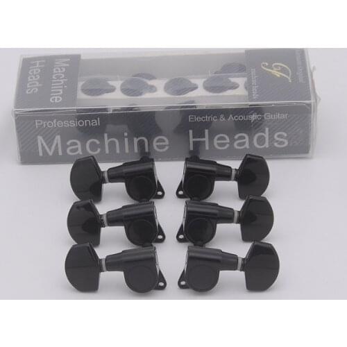 1 Set 3R-3L Guitar Machine Heads Tuners Black ( #0332 )