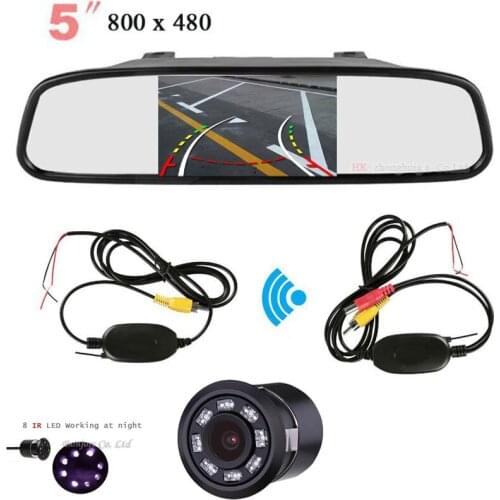 Intelligent Dynamic Trajectory Tracks Rear View Camera HD CCD Reverse Backup Camera + Hd 5 inch Monitor Parking Assistance Kit