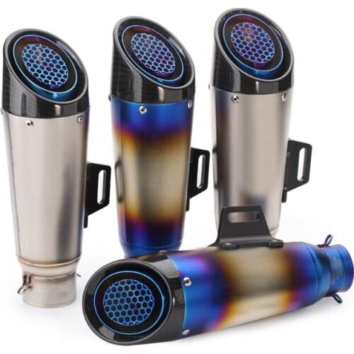 60mm Motorcycle Exhaust Pipe Muffler Vent Tube Universal Stainless Steel Carbon Fiber for Autobike Scooter ATV Dirt Bike