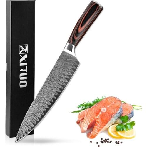 XITUO Professional 8'' inch Chef Knife Japanese Stainless Steel Sanding Laser Pattern Knives Sharp Blade Knife Cooking Tool Gift