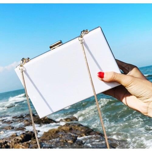 Women Acrylic Evening Shoulder Bag Bridal Clutch Party Prom Wedding Crossbody Handbag Purse sac à main bandoulière femme