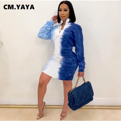 CM.YAYA Gradient Patchwork Print Midi Bodycon Dress for Women Sexy Club Party Night Turn Down Neck Mini Dresses Pencil Vestidos